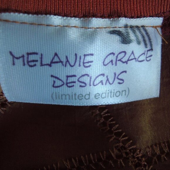 Melanie Grace Designs Gold Orange Shimmery Textured Party Skirt M - Picture 7 of 7